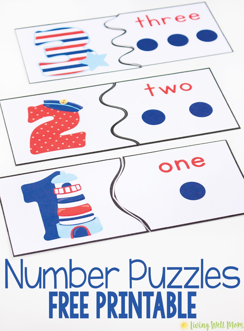 Number Recognition Puzzles - Free Printables