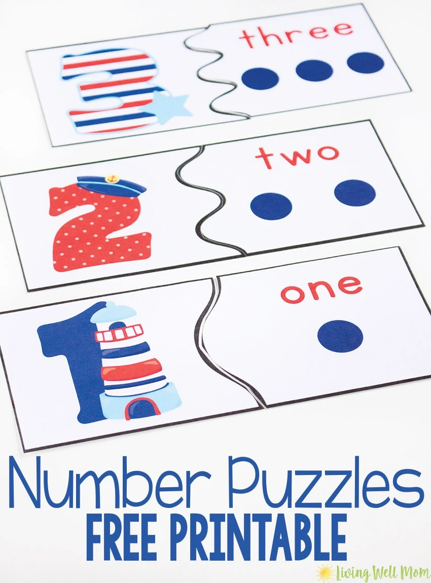 Help your child get ready for kindergarten with this fun FREE PRINTABLE Number Recognition Puzzles game. It’s a great way to encourage number learning from 0-10 as kids match numbers to the dots with this easy activity. 