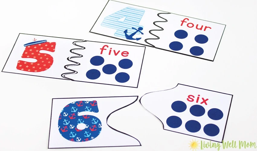 Help your child get ready for kindergarten with this fun FREE PRINTABLE Number Recognition Puzzles game. It’s a great way to encourage number learning from 0-10 as kids match numbers to the dots with this easy activity. 