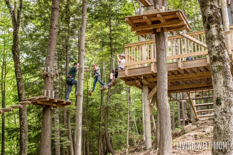 Loon Mountain in Lincoln, New Hampshire has everything you need for unforgettable family memories. From a gentle gondola ride 3000 feet to the summit with glacial caves and beautiful scenery to an adventure park with a climbing wall, bungee trampoline, zipline, and more, there's even an Aerial Forest Adventure Park with rope courses for the brave! Find out our family's experience here: