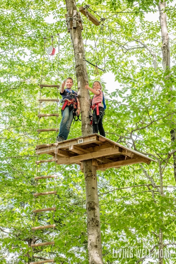 Loon Mountain in Lincoln, New Hampshire has everything you need for unforgettable family memories. From a gentle gondola ride 3000 feet to the summit with glacial caves and beautiful scenery to an adventure park with a climbing wall, bungee trampoline, zipline, and more, there's even an Aerial Forest Adventure Park with rope courses for the brave! Find out our family's experience here: