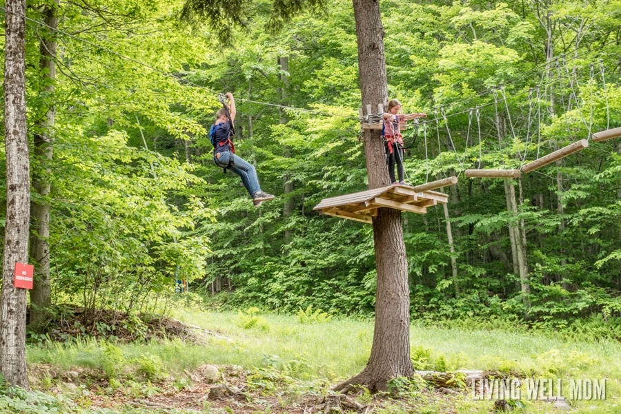 Loon Mountain in Lincoln, New Hampshire has everything you need for unforgettable family memories. From a gentle gondola ride 3000 feet to the summit with glacial caves and beautiful scenery to an adventure park with a climbing wall, bungee trampoline, zipline, and more, there's even an Aerial Forest Adventure Park with rope courses for the brave! Find out our family's experience here: