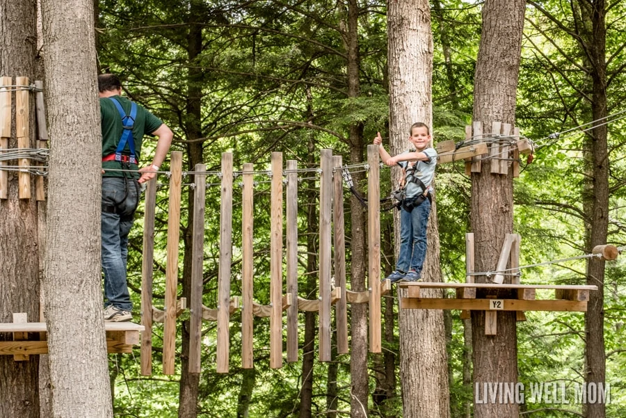 Loon Mountain in Lincoln, New Hampshire has everything you need for unforgettable family memories. From a gentle gondola ride 3000 feet to the summit with glacial caves and beautiful scenery to an adventure park with a climbing wall, bungee trampoline, zipline, and more, there's even an Aerial Forest Adventure Park with rope courses for the brave! Find out our family's experience here: