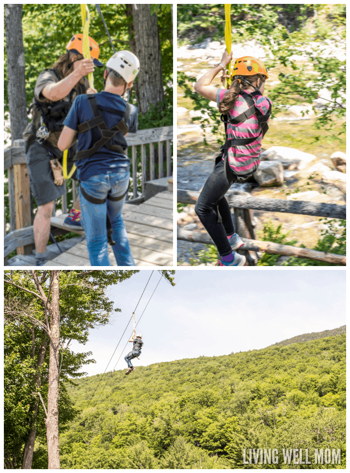 Loon Mountain in Lincoln, New Hampshire has everything you need for unforgettable family memories. From a gentle gondola ride 3000 feet to the summit with glacial caves and beautiful scenery to an adventure park with a climbing wall, bungee trampoline, zipline, and more, there's even an Aerial Forest Adventure Park with rope courses for the brave! Find out our family's experience here: