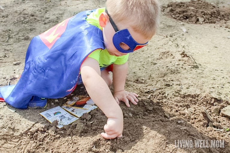 Planting pumpkin seeds as part of a series of outdoor activities for kids