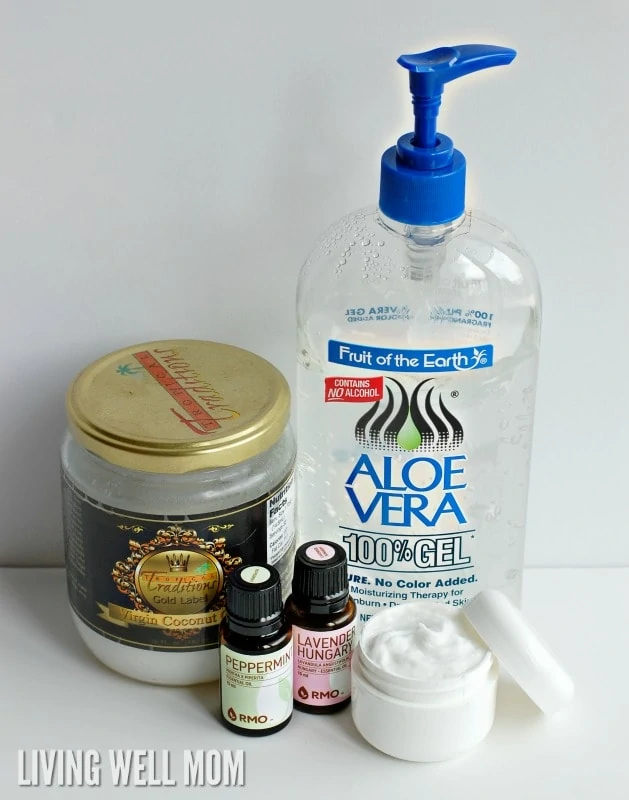 ingredients for all natural sunburn relief cream recipe