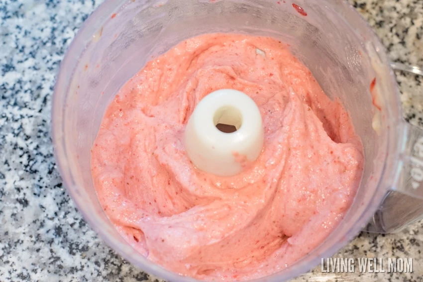 This recipe for Strawberry Banana Ice Cream is a wholesome alternative to regular ice cream and so quick and easy, it's ready in 3 minutes! With just 4 simple ingredients, you'll have a delicious snack or dessert everyone will love, especially kids! (There's a no-fuss dairy-free option too!)