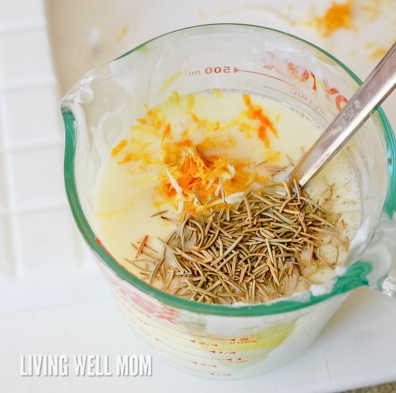 Soap-making is easier than you thought! Here’s how to make homemade Rosemary Citrus Goat’s Milk Soap Bars. With a perfect blend of essential oils, it’s all-natural and great for your family or as a homemade gift! 