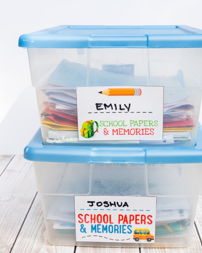 How to Store School Papers &amp; Memories (Free Printables)