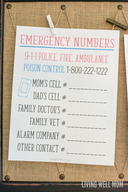Is your family ready if an emergency happens? Get a FREE PRINTABLE Emergency Numbers List here, plus more printables and simple home safety ideas for family peace of mind.