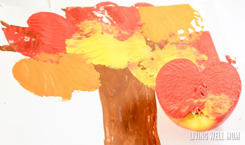 Apple stamping is a fun way for preschoolers to explore art. Make a colorful fall tree with apple stamping for a craft you'll be proud to display!