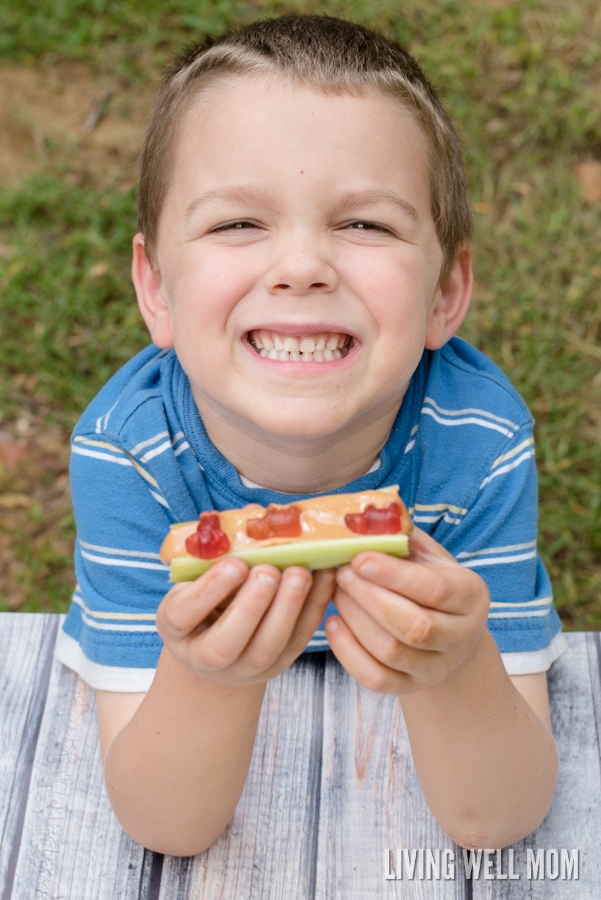 Celery and Peanut Butter Snack with a Twist for Kids
