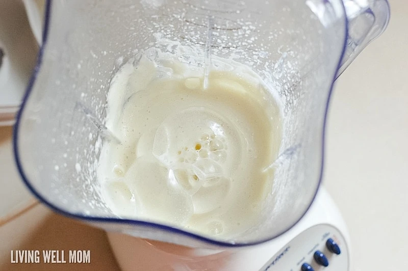 ingredients blended to make DIY coconut shaving cream 