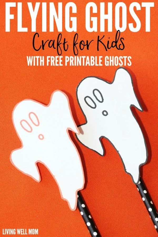 Flying ghosts are a quick and easy, no-mess Halloween activity for kids. Plus download a free ghost printable to make this craft even simpler!