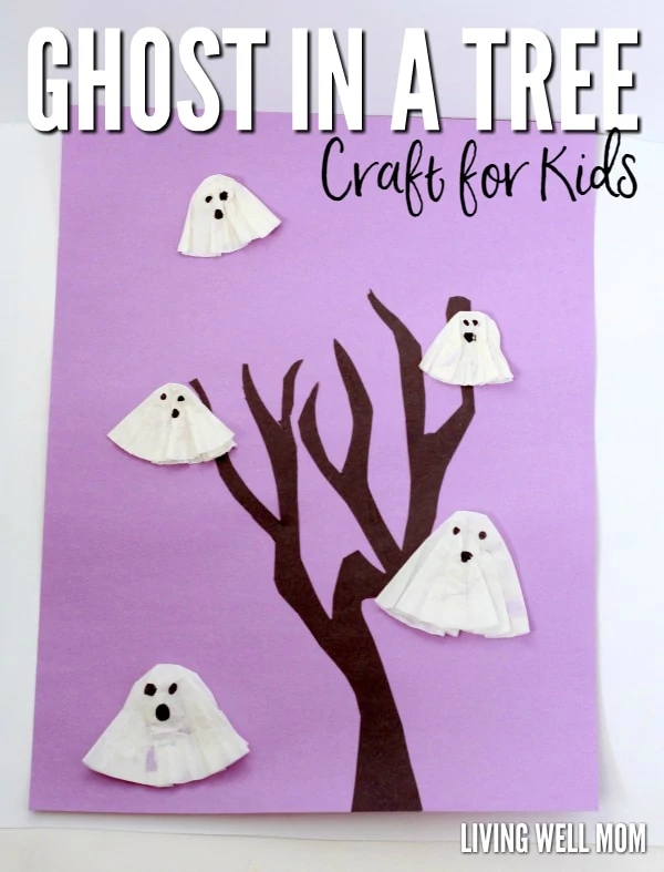 Ghosts in a Tree, an easy Halloween craft for kids.
