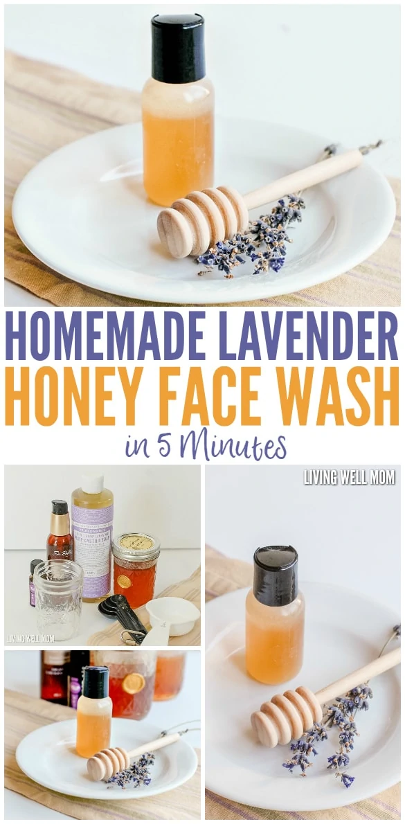 Homemade lavender honey face wash pin image