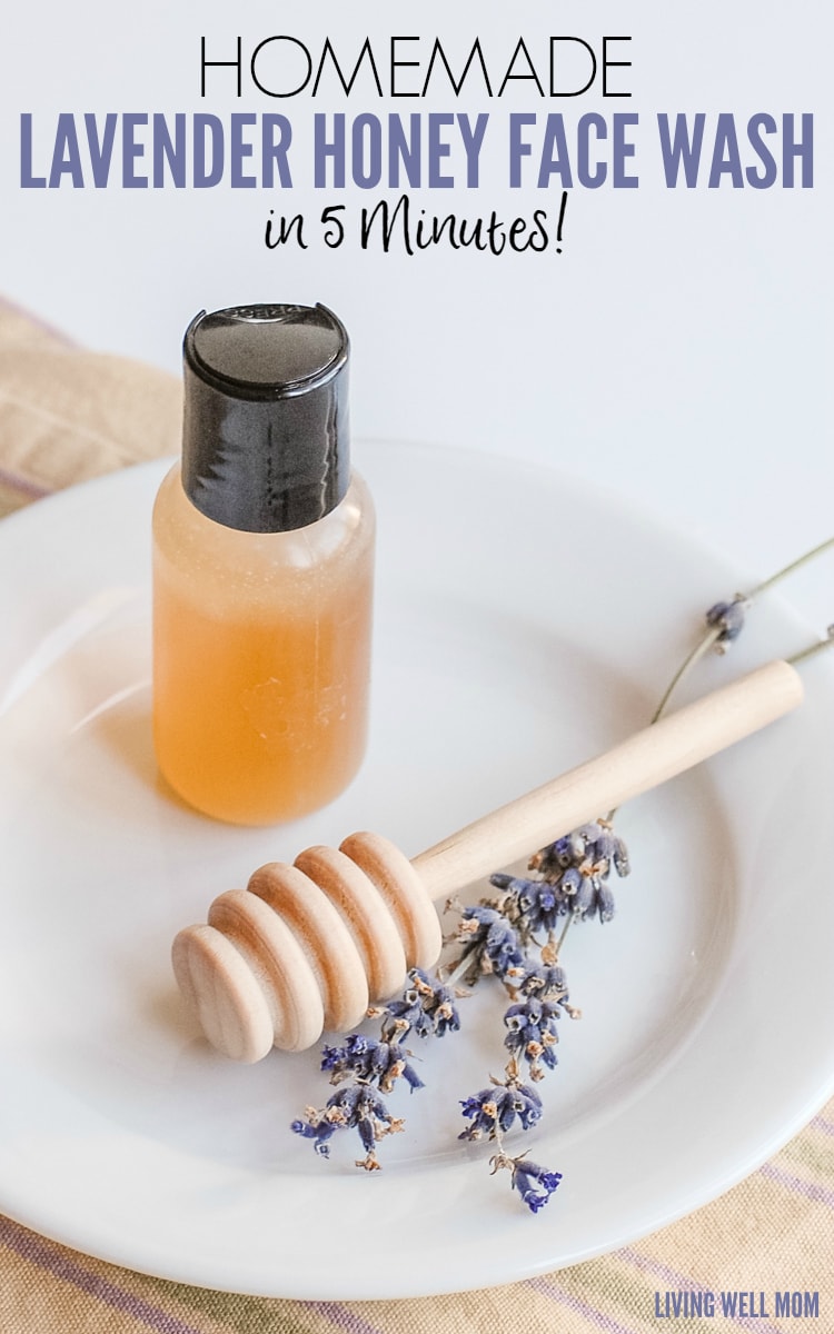 homemade lavender honey face wash pin image