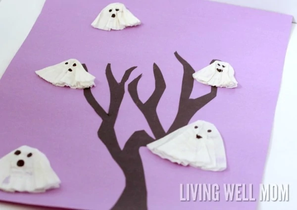 Ghosts in a Tree is an easy Halloween craft for kids. It’s simple to make and perfect for Halloween parties, classroom projects, or at-home decoration.