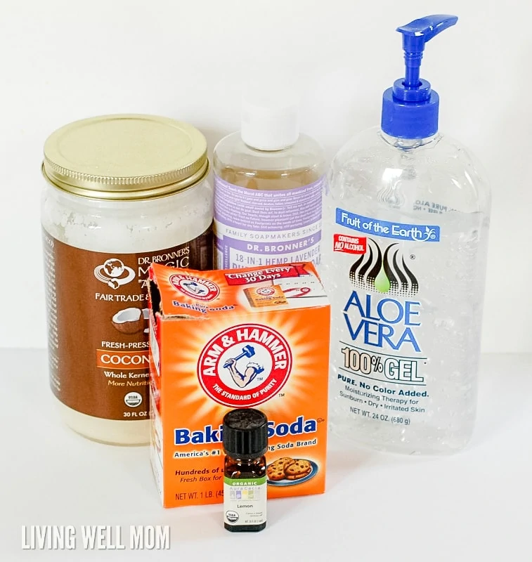 ingredients for DIY shave cream recipe