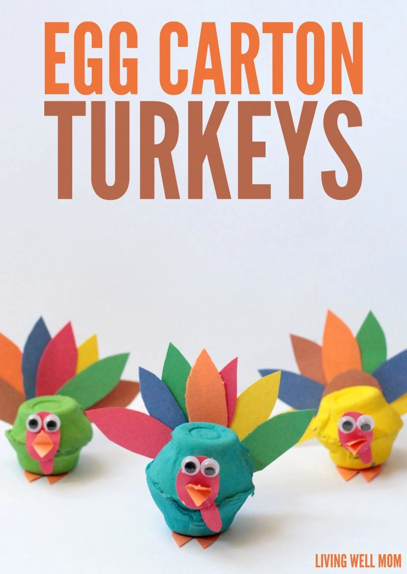 These adorable egg carton turkeys will be the delight of any kid creator. Reuse old egg cartons with this easy Thanksgiving craft!