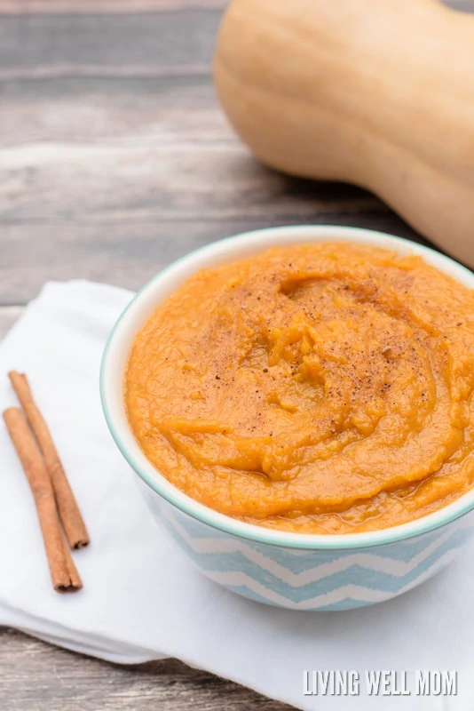 This Whipped Butternut Squash Puree is melt-in-your mouth delicious. With simple spices, this family-favorite recipe is a dairy-free, sugar-free twist on the classic favorite and the result is a crowd-pleasing Paleo side dish for any fall meal.