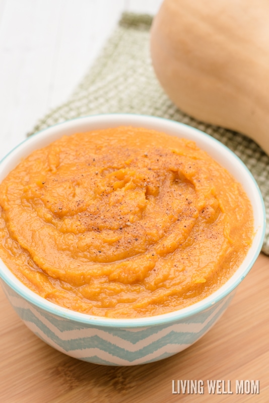 This Whipped Butternut Squash Puree is melt-in-your mouth delicious. With simple spices, this family-favorite recipe is a dairy-free, sugar-free twist on the classic favorite and the result is a crowd-pleasing Paleo side dish for any fall meal.