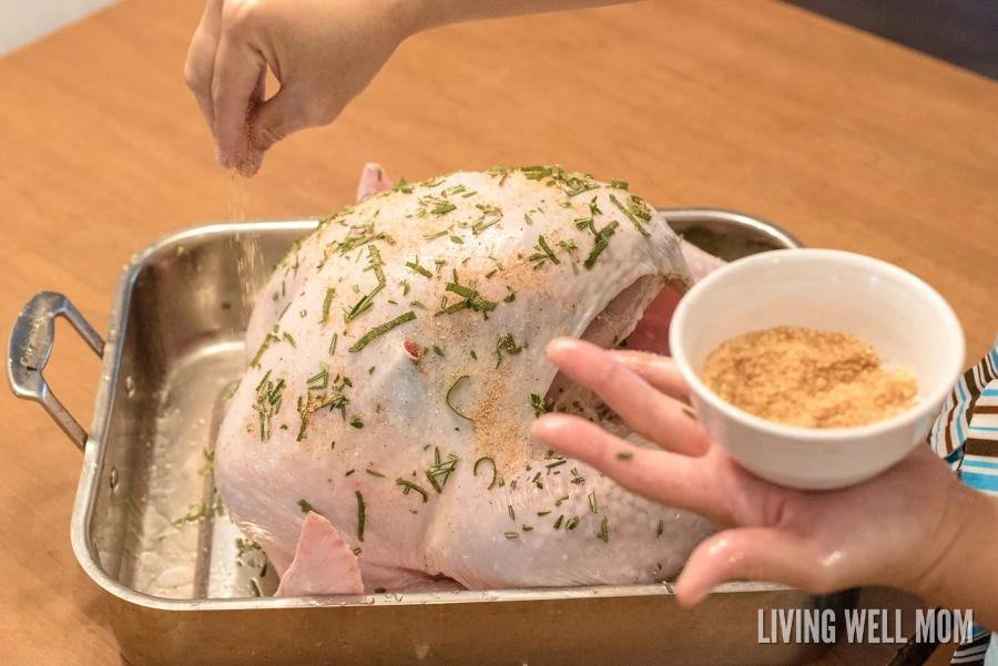 Orange Herbed Turkey with Spiced Rub - with savory herbs and spices, this recipe results in a mouthwatering tender bird so delicious everyone will want seconds or thirds! It's simple to make with only a little more prep time compared to a basic Thanksgiving turkey.