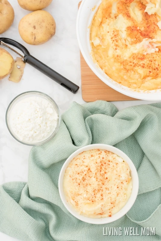 This recipe for Cottage Cheese Potatoes is a simple twist on classic mashed potatoes. Everyone who's ever tried it has requested the recipe and for good reason - with cottage cheese and a few simple ingredients, this easy potato dish is simply irresistible!