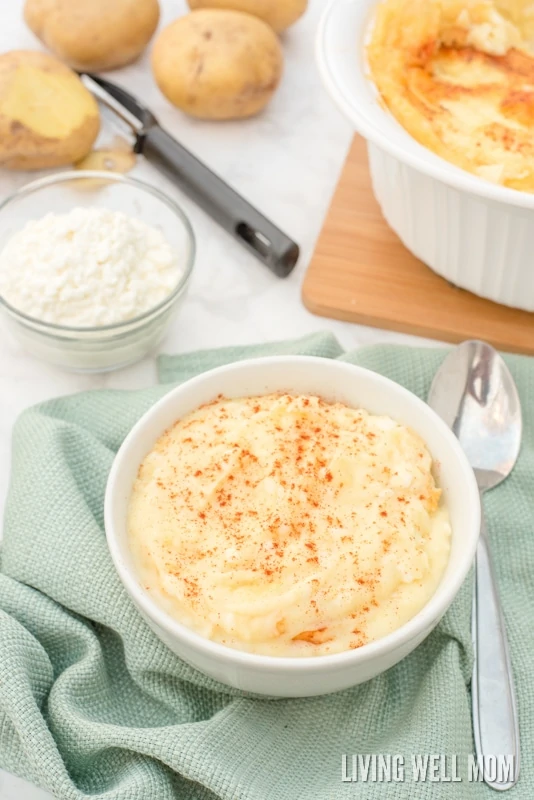 This recipe for Cottage Cheese Potatoes is a simple twist on classic mashed potatoes. Everyone who's ever tried it has requested the recipe and for good reason - with cottage cheese and a few simple ingredients, this easy potato dish is simply irresistible!