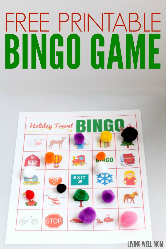Kids travel bingo printable