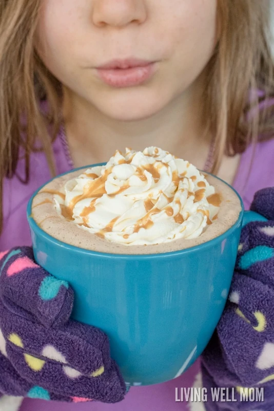 Kids love this Peanut Butter Hot Cocoa recipe and you'll love it too because it's quick & easy to make. Plus with no refined sugar, you can feel great about serving this tasty treat to your family!