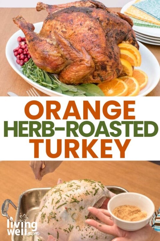 orange herb-roasted turkey pin collage