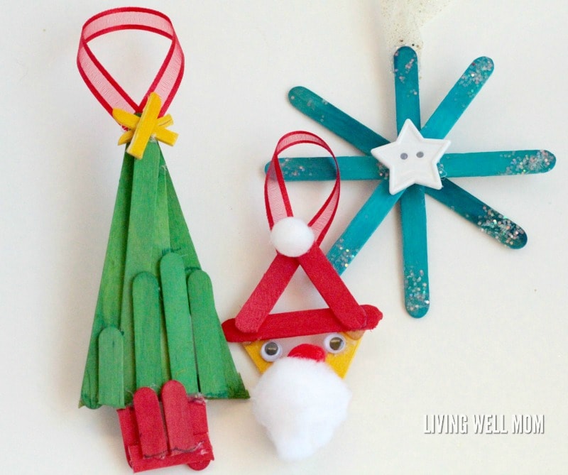 Simple Popsicle Stick Ornaments for Kids to Make