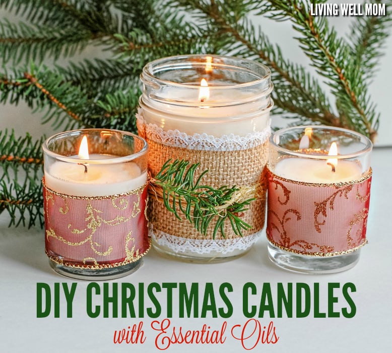 These DIY Christmas Candles with essential oils are surprisingly easy and fun to make. Plus they’re perfect as a more natural candle and make wonderful homemade gifts!