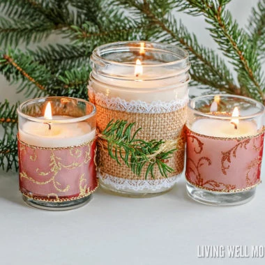 "These DIY Christmas Candles with essential oils are surprisingly easy and fun to make. They’re perfect as a more natural Christmas candle or as wonderful homemade gifts! "