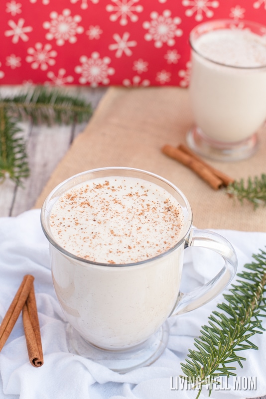 eggless holiday nog sprinkled with ground nutmeg