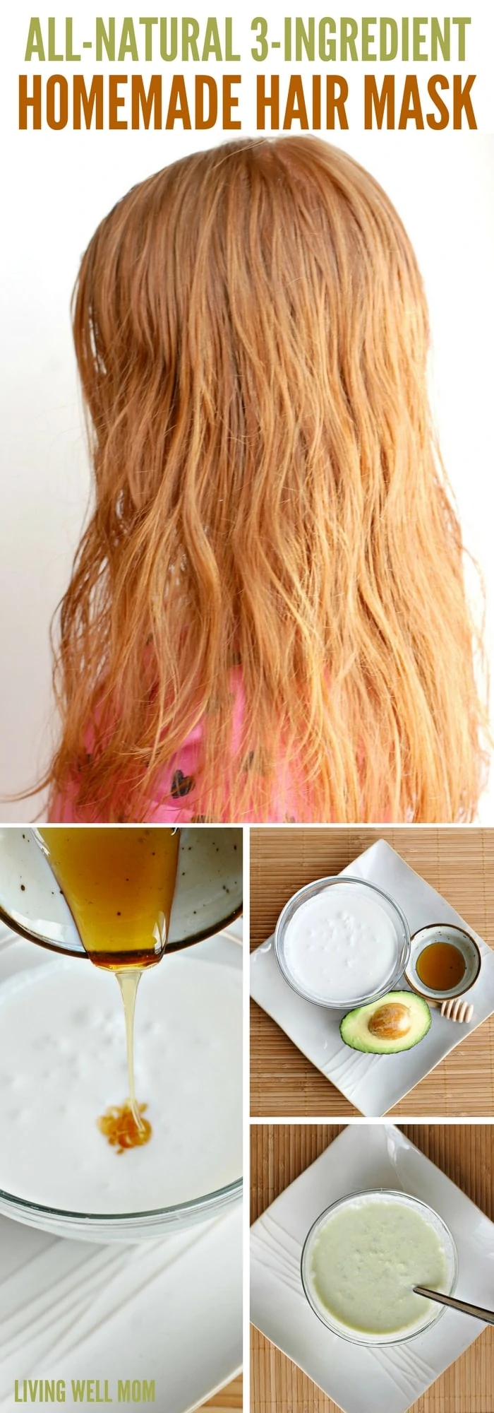 Deep condition and restore dull hair with this simple 3-ingredient, all-natural homemade hair mask. It’s gentle and easy enough to use on kids too!