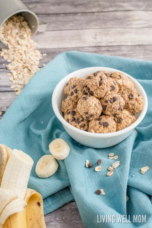 Sweetened only with bananas and honey, Banana Snack Balls are a tasty gluten-free snack kids love! Moms love this recipe too - it takes just 5 minutes to make, is no-bake, and has simple, wholesome ingredients.