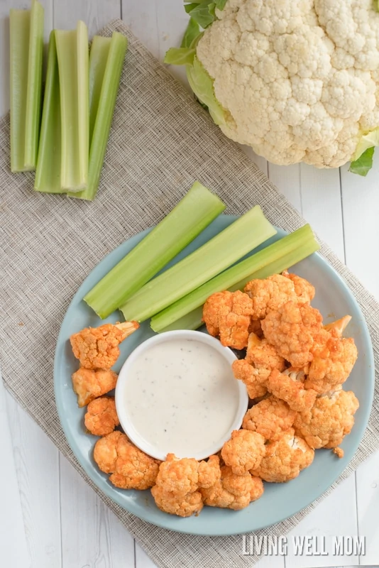This Paleo Buffalo Cauliflower recipe is a delicious guilt-free snack or appetizer and it's also dairy-free!