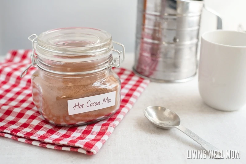 cocoa powder in a jar with a spoon