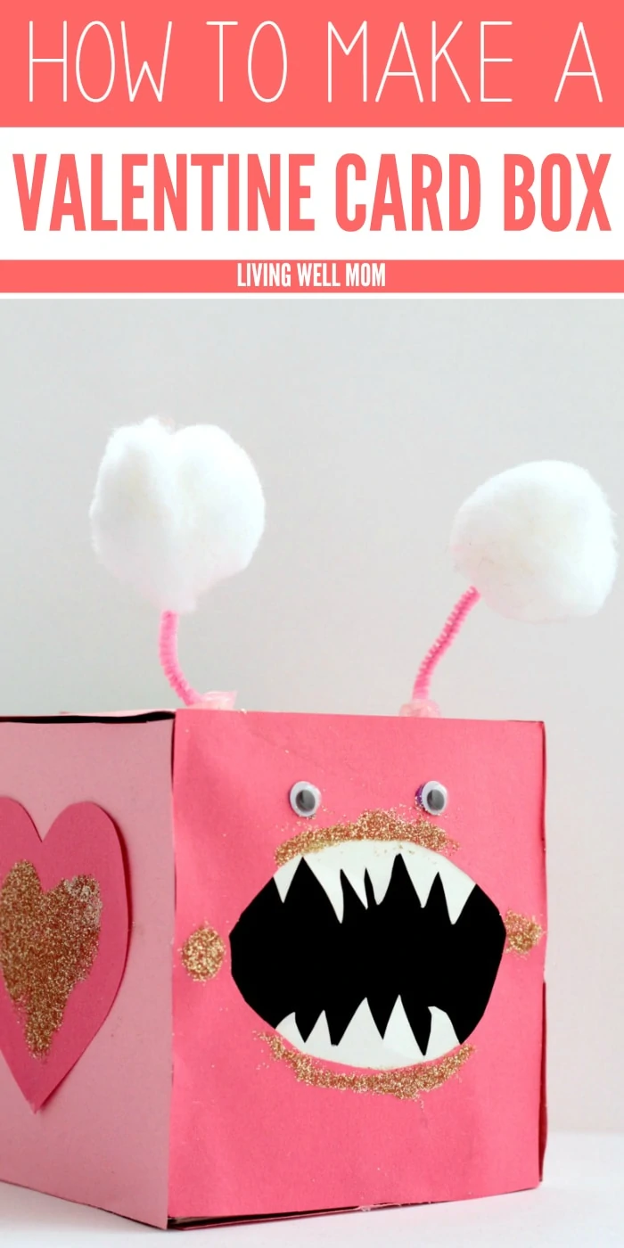This cute “Love Bites” Valentine Card Box is a fun craft for kids AND a great place to store their Valentine’s Day cards!