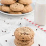 Dairy-free chocolate chip cookies so delicious, no one will guess they're gluten-free too! They're quick and easy to make and sweetened with coconut sugar; this favorite recipe gets two thumbs up from kids and adults alike!
