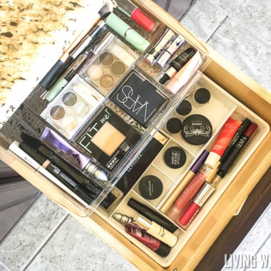 drawer with makeup