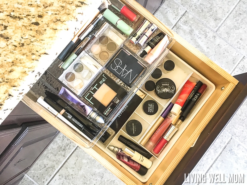 drawer with makeup