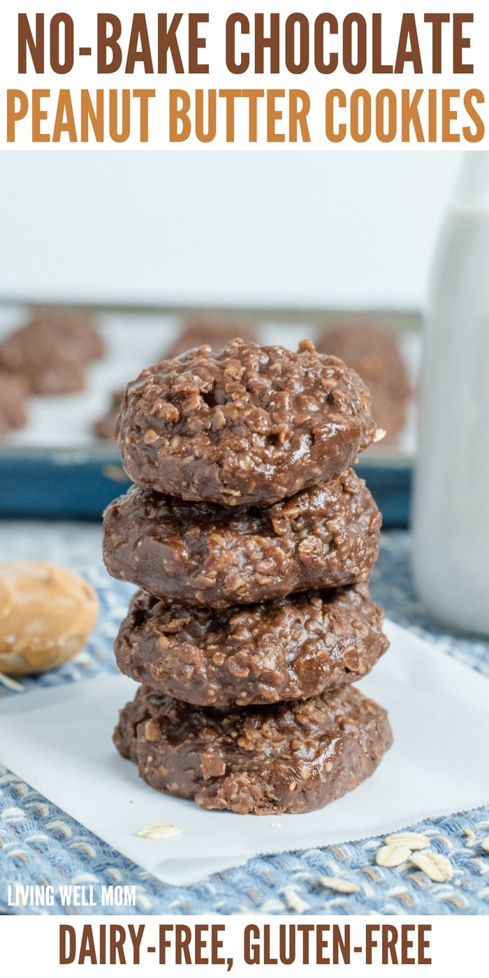 Dairy-Free No-Bake Chocolate Peanut Butter Cookies