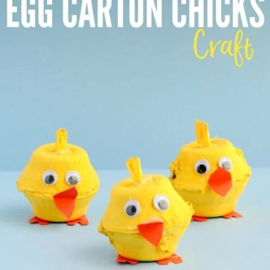Egg Carton Chicks are perfect for springtime decorations or simply as a cute homemade toy for kids. (Just be careful not to let babies or toddlers get ahold of them; the eyes can be a chocking hazard!)
