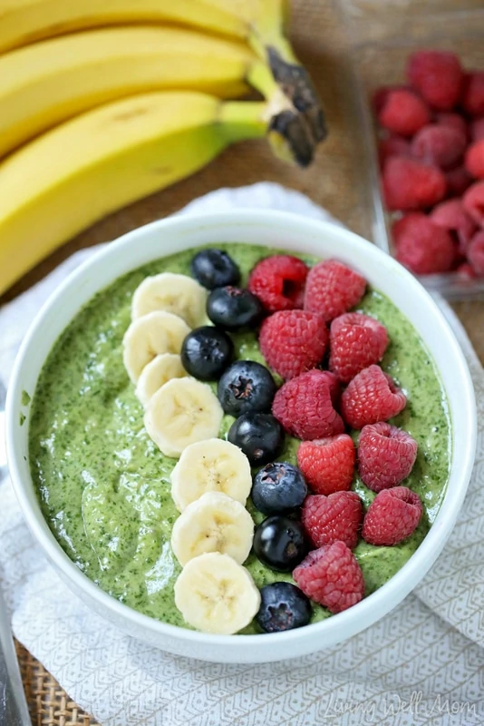 With a hint of matcha green tea, this satisfying Matcha Green Tea Smoothie Bowl is both good for you and delicious! It's packed with spinach, avocado, chia seeds, and more and can be made with or without your favorite protein powder. Plus the matcha green tea powder will give you a nice natural energy boost. This recipe is grain-free, gluten-free, dairy-free, and Paleo.