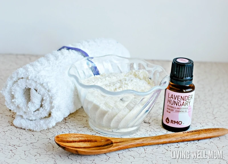 "Treat yourself to a relaxing all-natural Lavender Milk bath soak using Epsom salts and essential oils. This also makes a wonderful homemade Mother’s Day gift! "