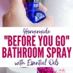 Homemade “Before-You-Go” spray - this 3-ingredient spray uses essential oils to naturally deodorize your bathroom before and after you “go”!