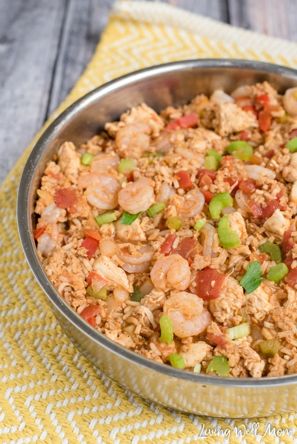 With shrimp, ground sausage, and chicken, this One-Pot Jambalaya dinner is kid-friendly and ready in 30 minutes or less!